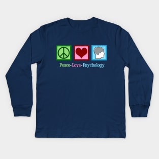 Peace Love Psychology Kids Long Sleeve T-Shirt